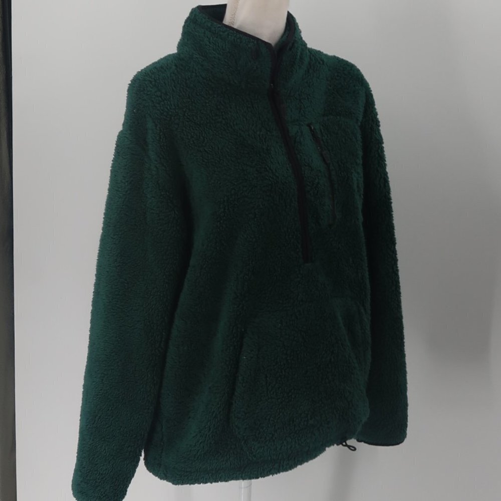 Victoria's Secret PINK Green Half Zip Soft Jacket Size Medium